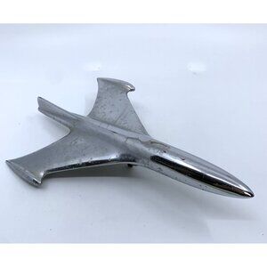 1953 Ford Crestliner Sunliner Hood Ornament Jet Airplane Original 9" Vintage